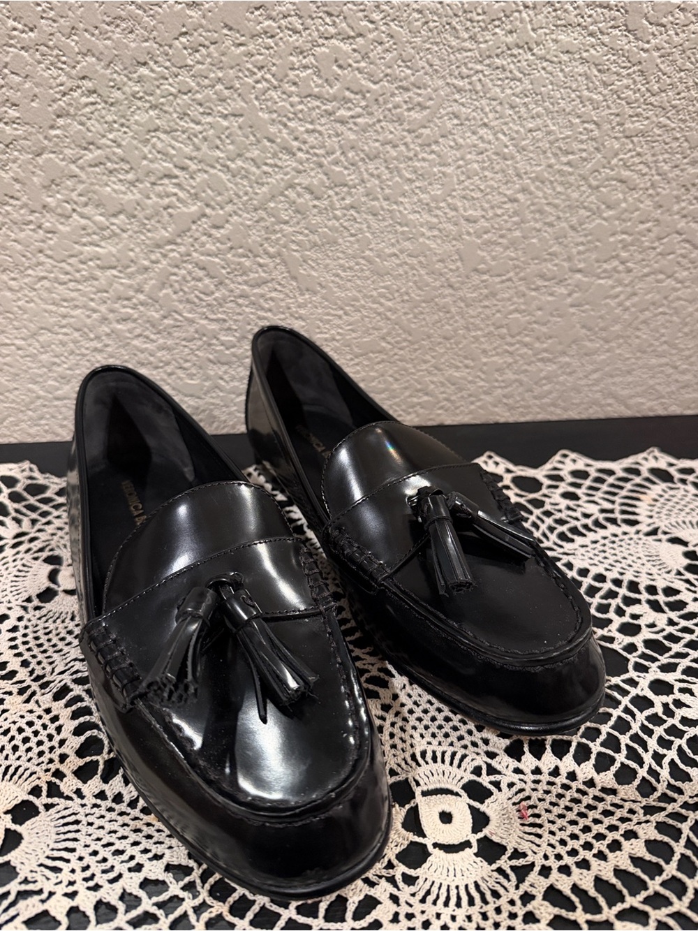 Veronica Beard Black Leather Penny Tassel Loafers - Picture 4 of 13